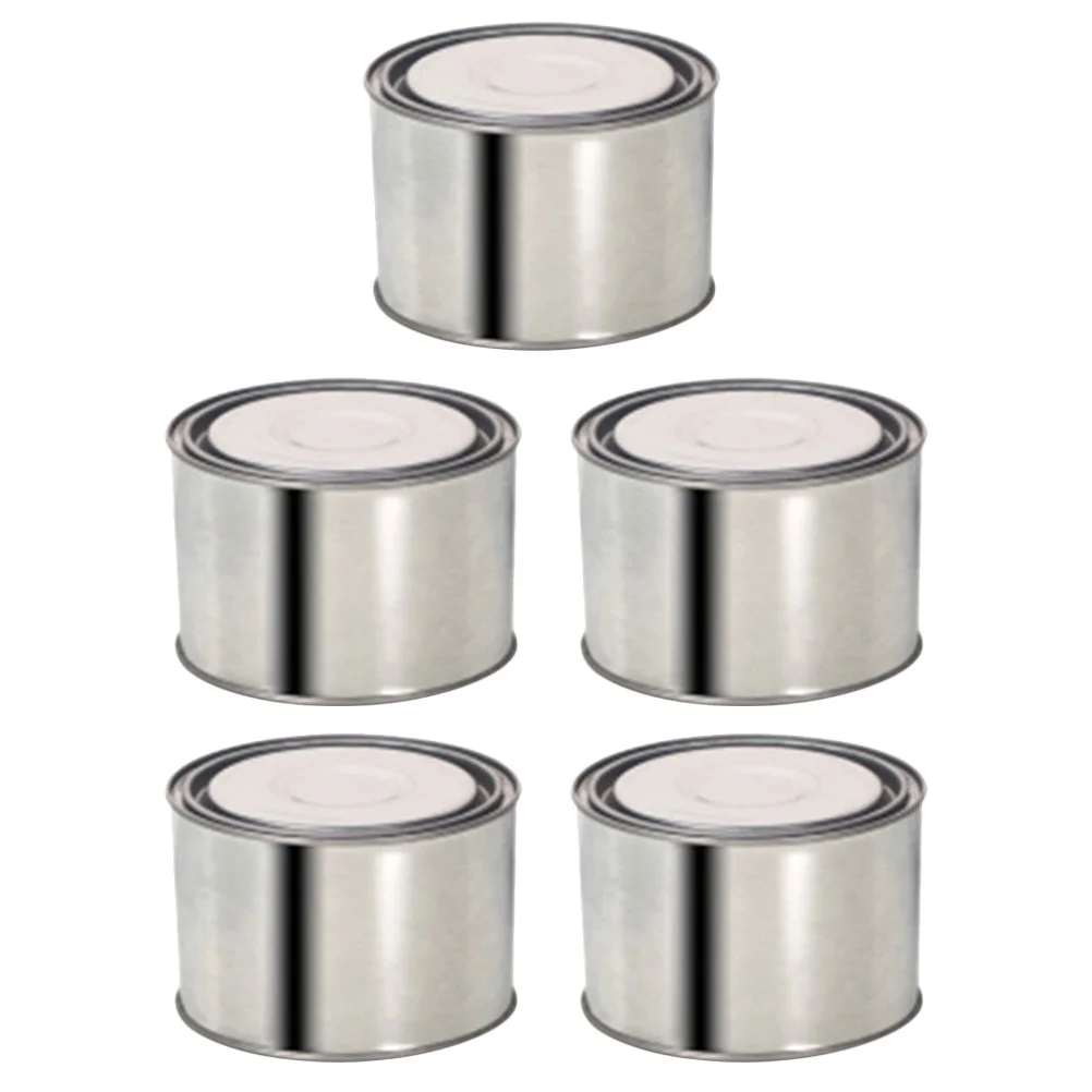 5 Pcs Sealed Jar Metal Paint Can Leftover Storage Containers Tinplate Power Steering Reservoir