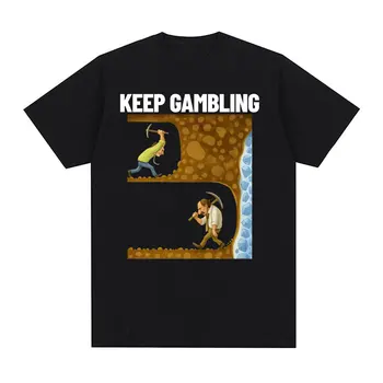 Fun T-shirt, Women's Retro Gothic Style Short-sleeved T-shirt Printed with "Keep Gambling Savage"graphic T Shirts Personality 1