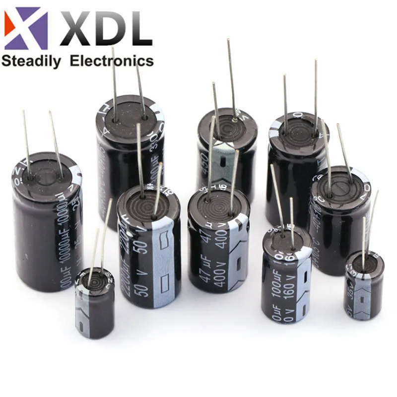 5Pcs 470uF 100V Aluminum Electrolytic Capacitors - JH CD263 Series 16x31mm