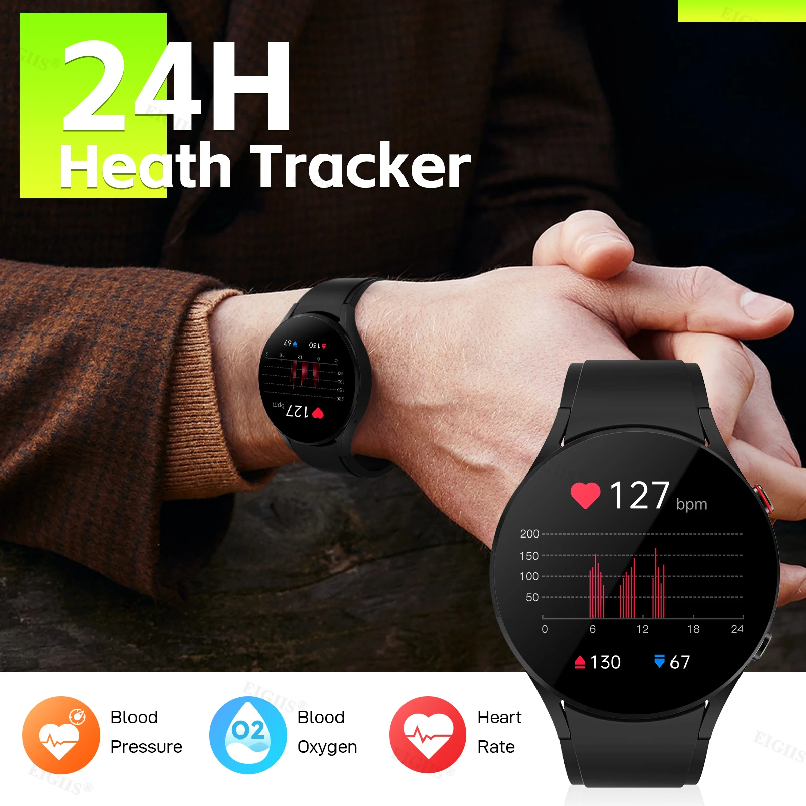 AMOLED Ʈ ġ  GPS Ʈ, 1.43 ġ AMOLED 466*466 HD ȭ, ׻  ȭ Ʈ ġ, 2024 ǰ