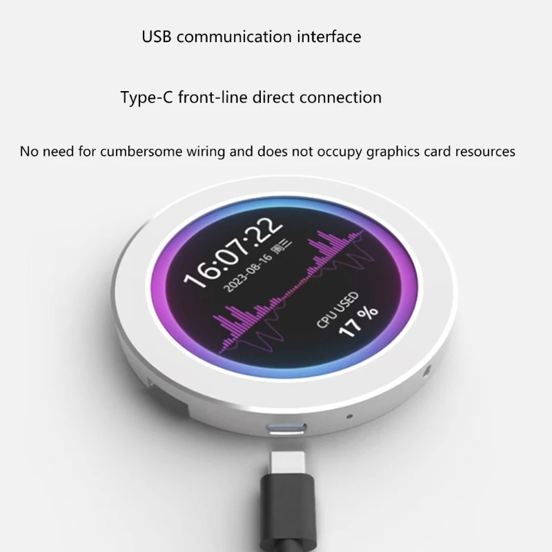 USB  ǻ  2.1, 2.8 ġ IPS ý  ȭ, 480x480, ũ PC ǻ   ÷