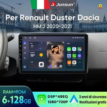 Junsun para Renault Duster Dacia HM 2 2020-2021 10 Pulgadas 4GB 64GB Android 13 Auto Radio GPS Navegación Carplay Radio Coche DSP Bluetooth FM Soporte Control Volante USB AUX Entrada Listo Cámara Retroceso Video 1080P Pantalla Dividida Plug and Play 1