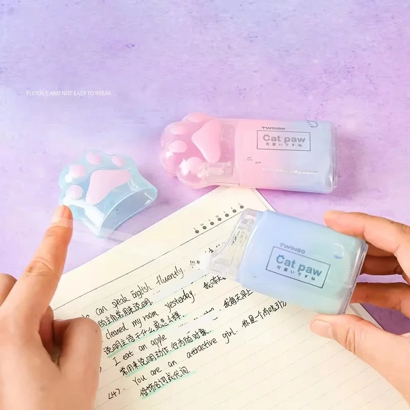 Big cat's paw correction with gradient color, large capacity 12 meters with high-value student stationery