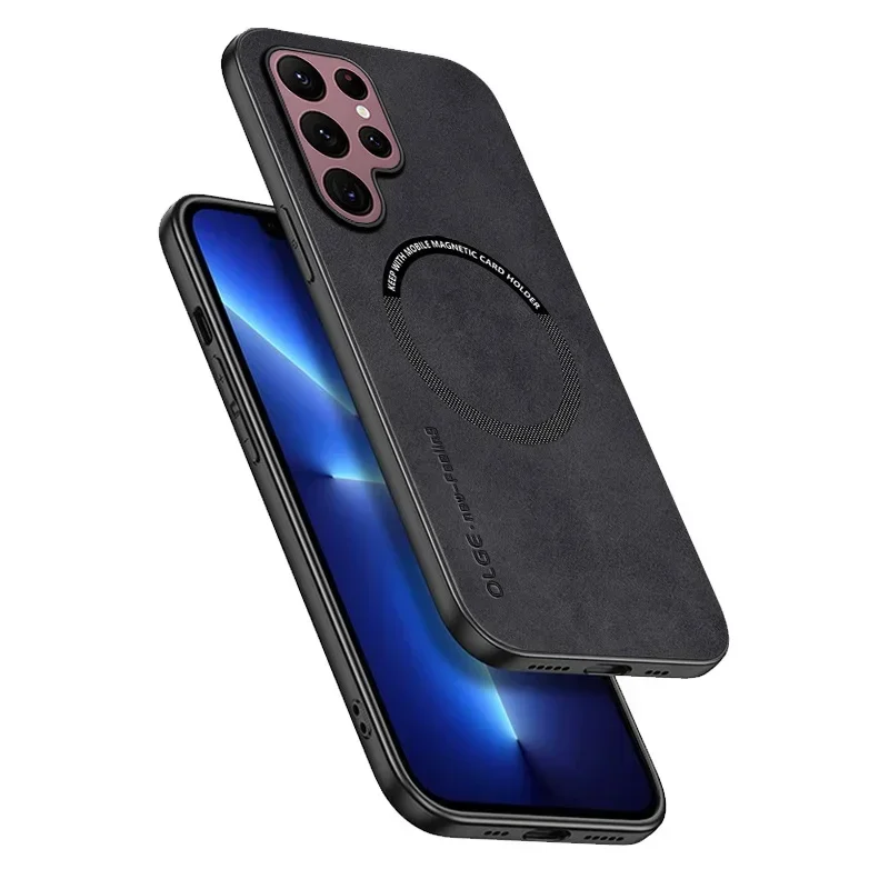 Magnetic Leather Phone Case For Samsung Galaxy With Magsafe_voghion.com