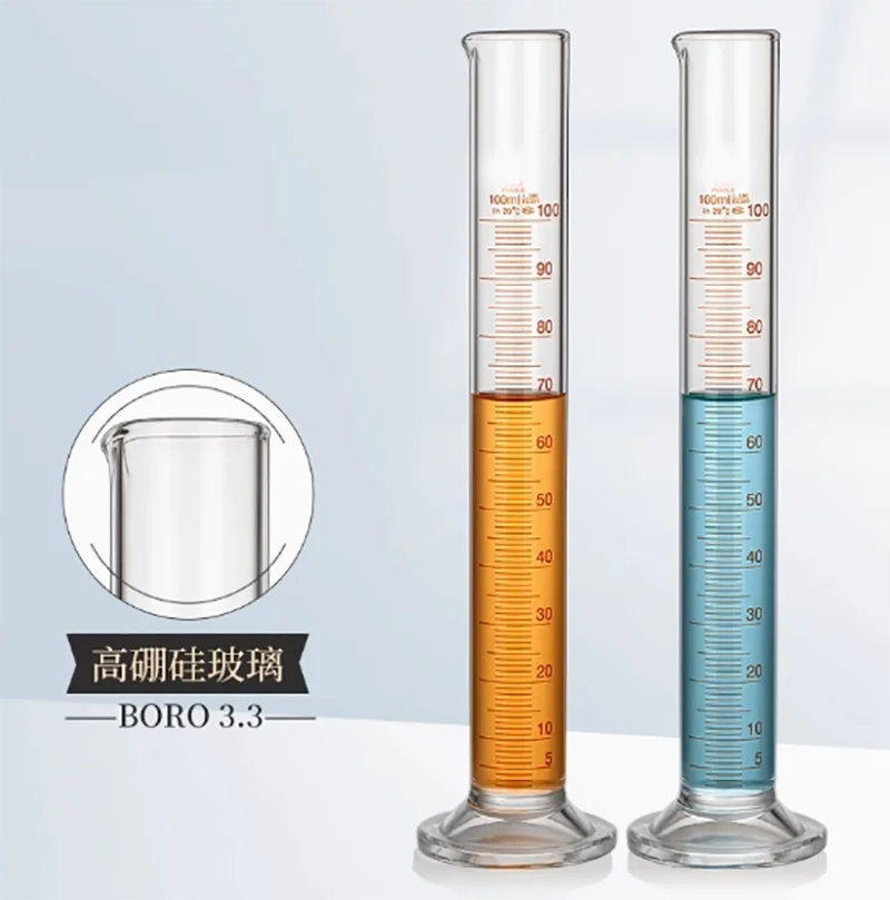 100ml glass petroleum graduated cylinder distillation range test measuring cylinder with graduated