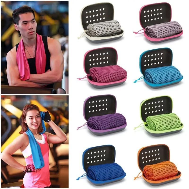 

New Outdoor Portable EVA Boxed Sports Cooling Ice Towel,Fitness Cool Towel for Outdoor Activities Camping,Absorbent Quick Drying