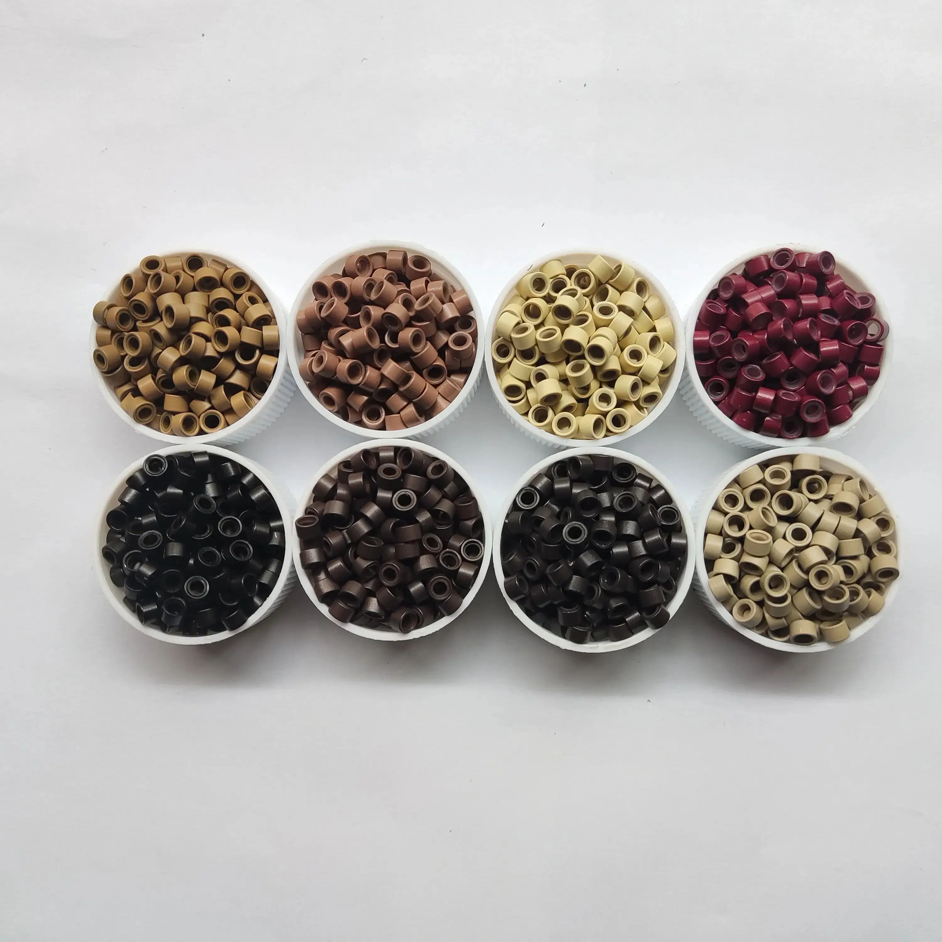 1 Bottle 4.5mm*2.5mm*3mm Silicone Micro Ring/Link/Bead Hair Extensions Tools 12 Colors Optional 5
