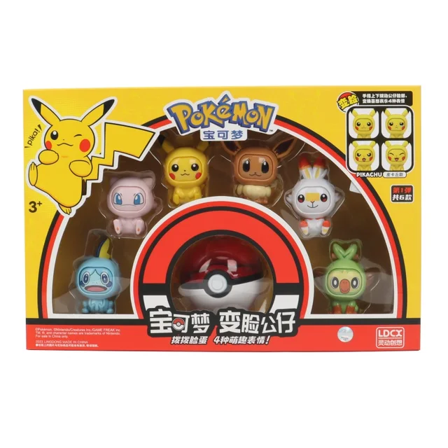 Pokemon Face Changing Anime Action Figure Kawaii 12 Kind Doll Dragon Ball Pokeball Pocket Monster Pikachu Child Toy Set 2