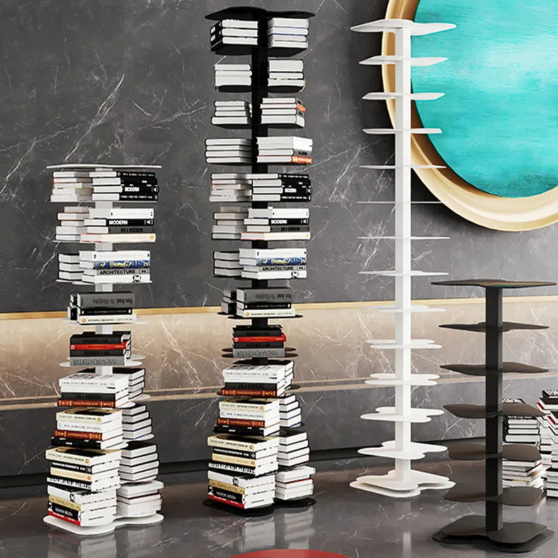 House Storage Rotating Bookcase Art Wheels Mini Bed Toy Rotating Bookcase Mobile Estantes Organizadores De Livros Home Decor