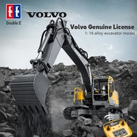 Double E 598 1/16 RC Truck Alloy Excavator 17CH 3IN1 Simulation 2.4G APP Dual Remote Control LED Digger Kids Toys For Boys Gifts 1