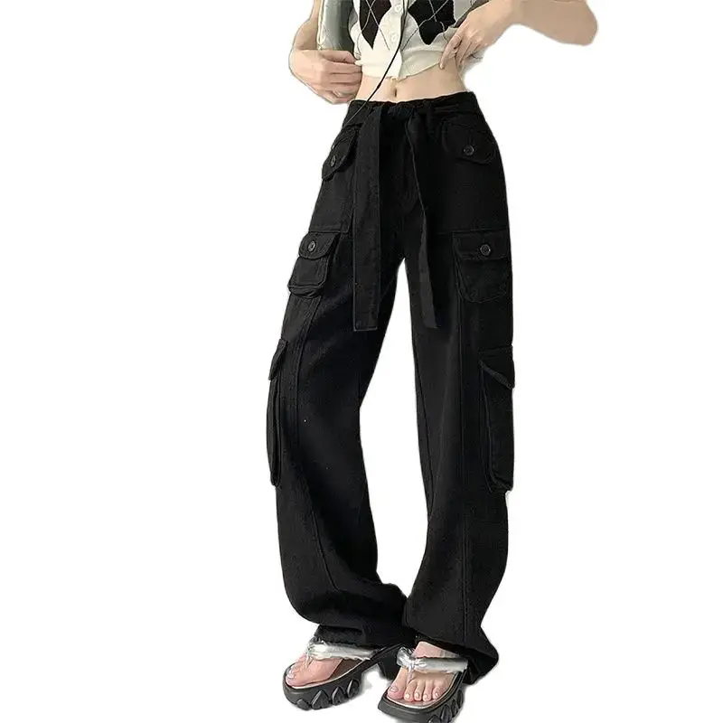 Y2k Cargo Pants Big Pockets Button Sweatpants Women Streetwear Sporty Joggers Korean Fashion Outfits Harajuku 90s
