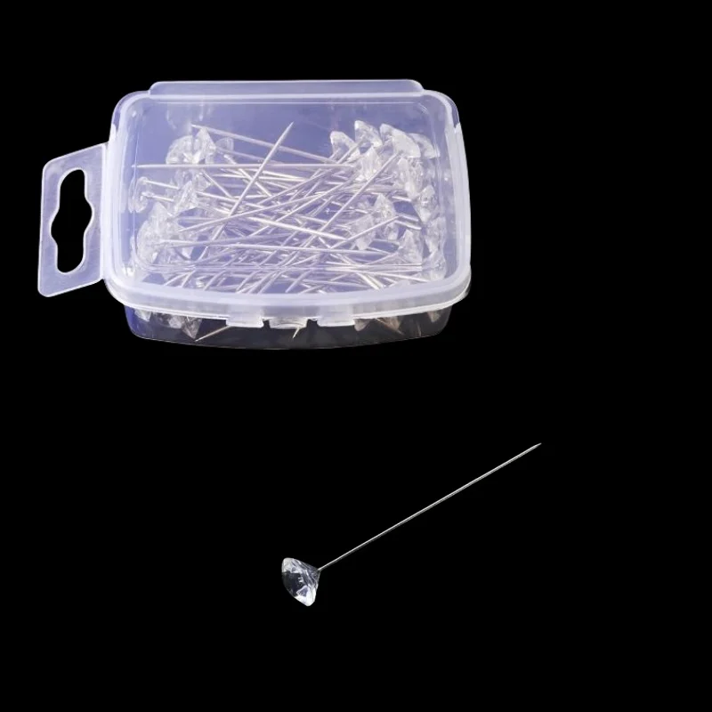 DIY 공예품용 다이아몬드 헤드 포지셔닝 바늘, 스티치 바느질 핀, 스트레이트 푸시, 바느질 도구 액세서리