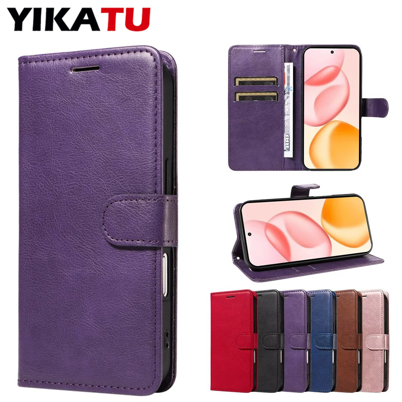 Magnetic Card Stand Flip Wallet Leather Phone Case