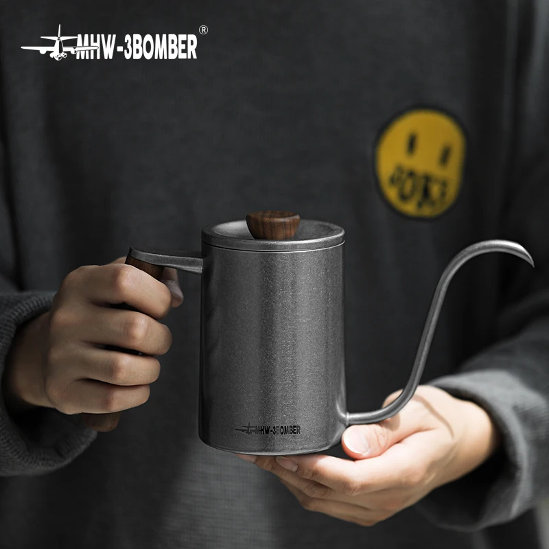 MHW-3BOMBER Pour Over Coffee Kettle 400ml/600ml Stainless Steel Gooseneck Tea Water Pot Chic Cafe Barista Kitchen Accessories
