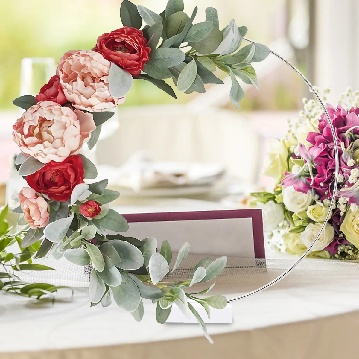 Floral Hoop Metal Hoops For Wreaths Silvery Metal Floral Hoop