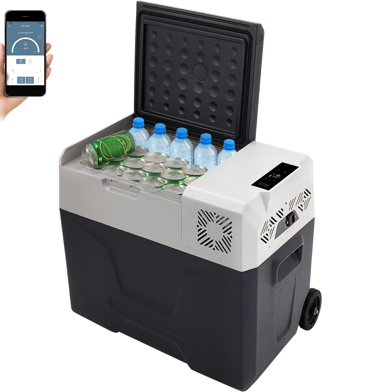 SucceBuy 30L40L50L Mini Car Refrigerator Small Fridge Freezer Portable Compressor Cooler 12V/24V 220V for Driving Camping Picnic 1