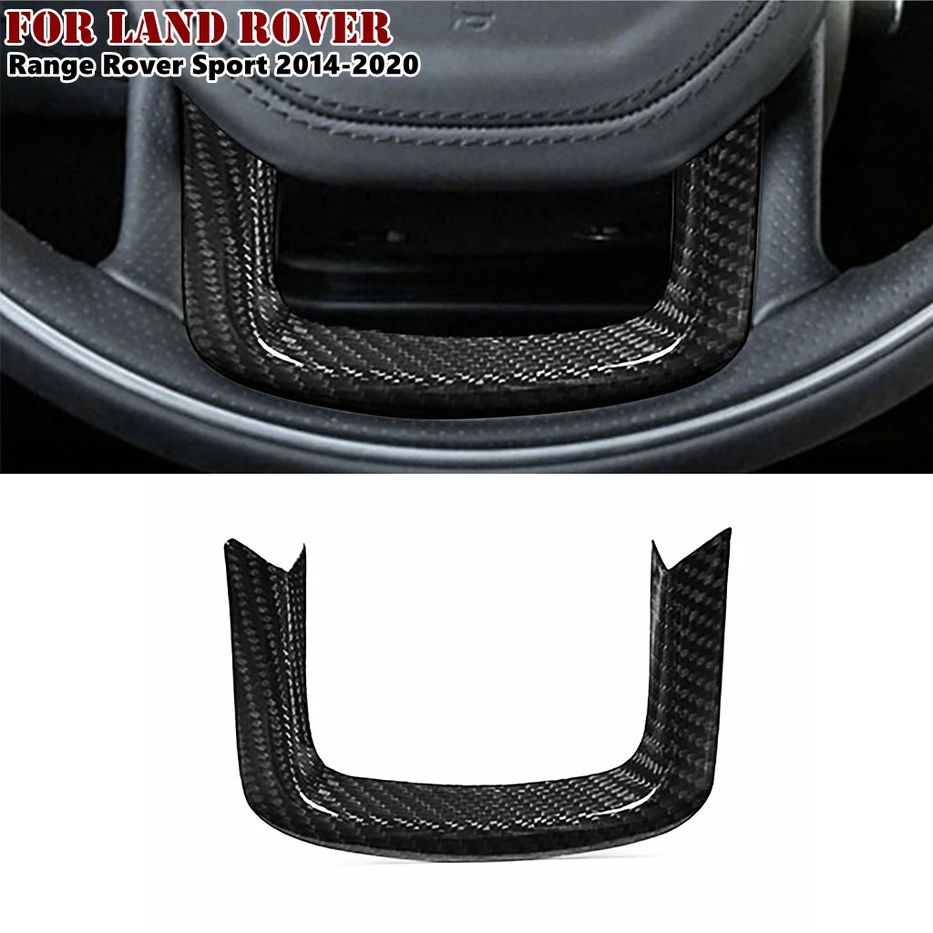 

1Pcs Real Carbon Fiber Car Steering Wheel Lower Cover Trim For Land Rover Range Rover Sport 2014-2020 Car Accessories