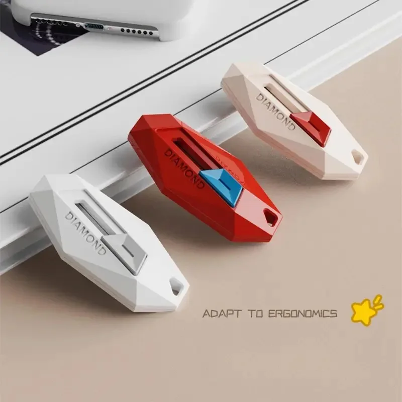 Unbox Knife Diamond Design Unbox Knife Safety Round Head Cutter Magnetic Carton Box Cutter for Opening Package Letter Utility Knife
