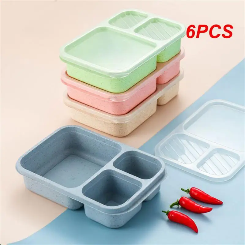 

Ланч-бокс для микроволновой печи, столовая посуда из пшеничной соломы, контейнер для хранения еды, Детская школьная офисная сумка для ланча