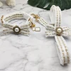 Lace Dog Leash Collar Set Vintage Bowknot Pearl Bells Girl Dog Adjustable Collar for Small Medium Dogs Puppy Collar Pet Supplies 2