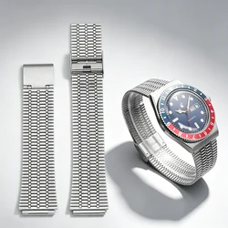 Timeless Stainless Steel Retro Metal Watch Strap Replacement with Tools - 18mm - 18mm (Silver - only strap)
