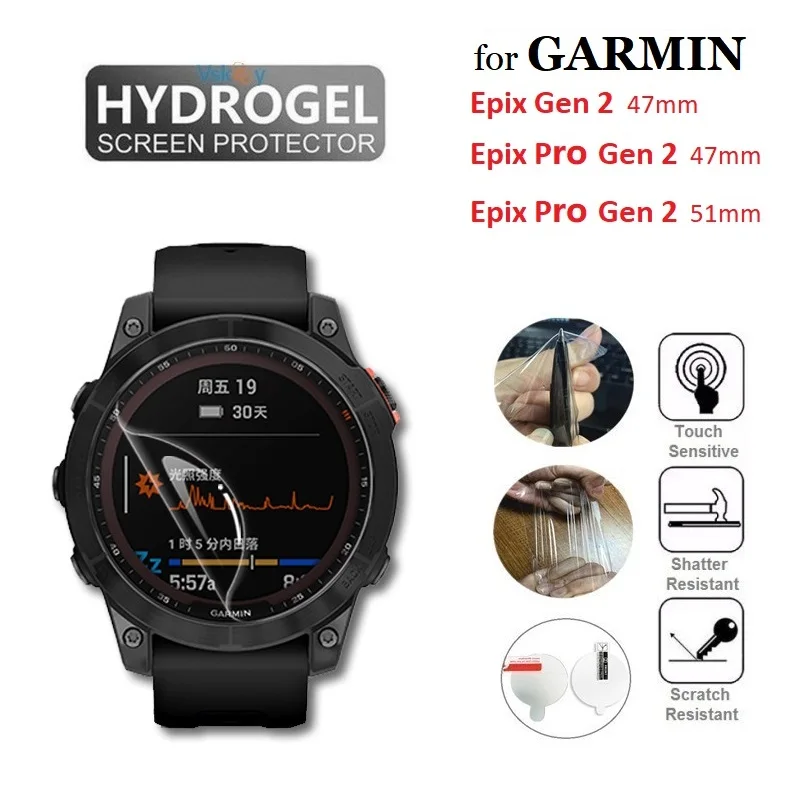

10PCS TPU Hydrogel Soft Screen Protector for Garmin Epix Pro Gen 2 51mm 47mm Round Smart Watch HD Clear Protective Film