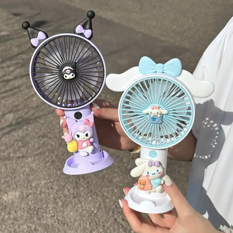 

Ручной Веер Sanrio Kuromi My Melody, милый мультяшный веер для путешествий, внешний веер, настольное украшение, праздничные подарки