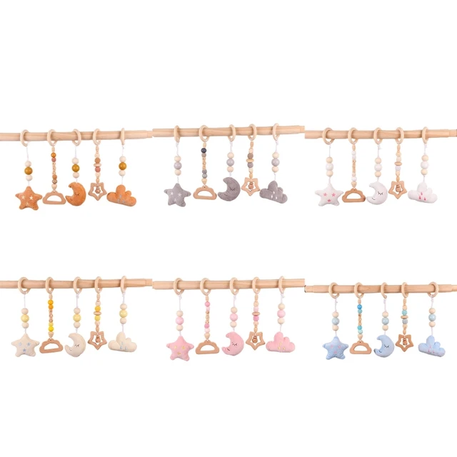 Baby Shaking Play Gym Toy Car Accs Hanging Wooden Toy for High Chair Crib Bar 1