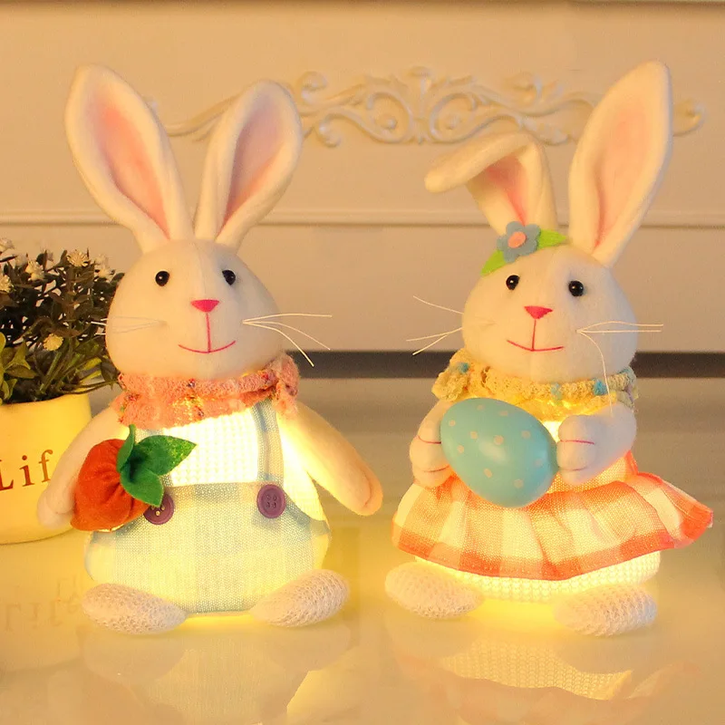

Glow Rabbit Decorative Cartoon Rabbit Easter Rabbit Party Carrot Rabbit Eagle Easter Happy Decorative Gift for Children 2023
