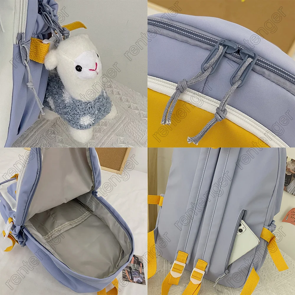 Girl Badge College Bag Nylon Kawaii Backpack Travel Lady Laptop Teen Cool Student Backpack Fashion Female Cute Women School Bags