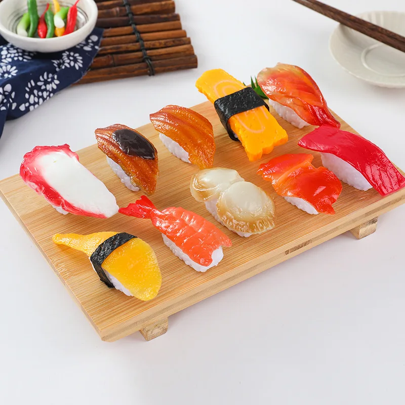 Miniatures Artificial Fake Sushi Simulation Cute Pvc Material Fish Prawns Salmon Slices Model Painting Props Supplies food model food photography props