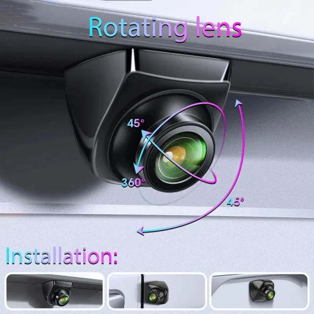 Caméra 720P AHD commutateur CVBS Vision nocturne IP68 étanche 170 °   Caméra de recul pour véhicule Full HD, objectif doré Fisheye, degrés 1