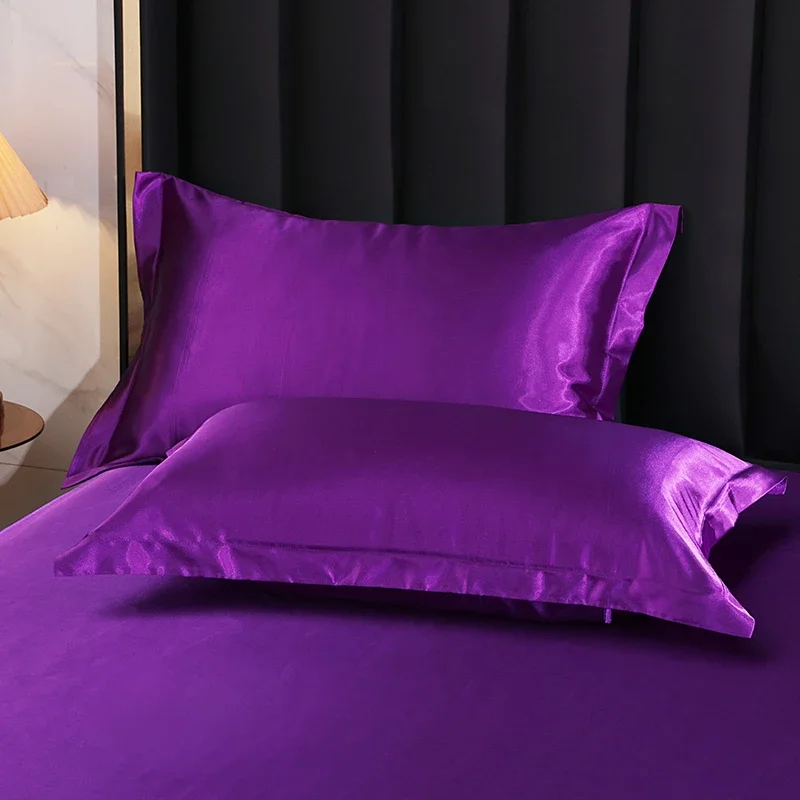

2PCS NEW Pure Silk Pillowcase Silky Pillowcase Solid Color High-End Satin Pillowcase Custom Package Production