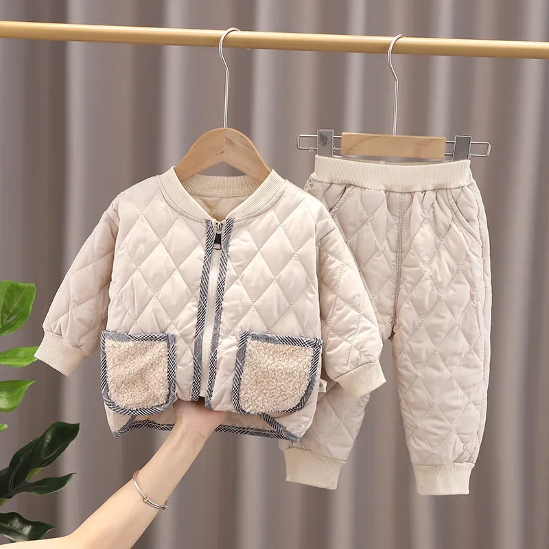 New Winter Children Keep Warm Clothes autumn Kids Boys Girls Thicken Cotton Jacket Pants 2Pcs/sets Baby Infant Casual Tracksuits kids clothing set girls clothing set kids sports suit boys clothing set children sports suit kids sweatshirt set boys tracksuits suit boys tracksuits