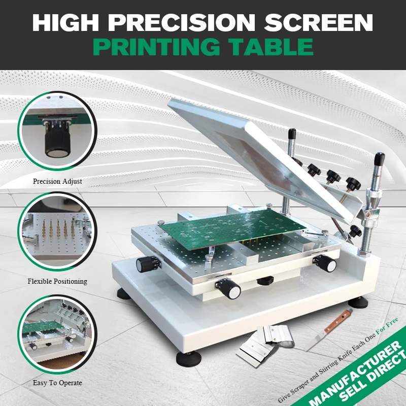 

2022 New High Precision PCB Screen Printer /SMT Manual Solder Paste Stencil Screen Printer For Solder Paste Red Glue Printing