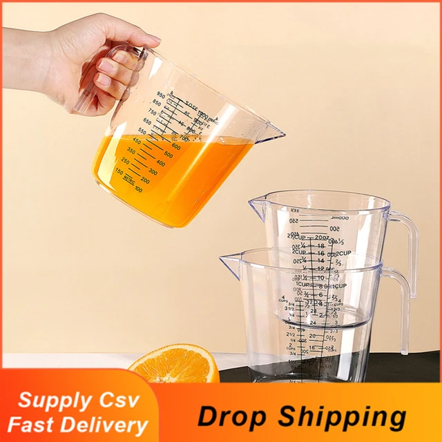 150/300/600/1000 ml Plastic Measuring Cup Clear Scale Show