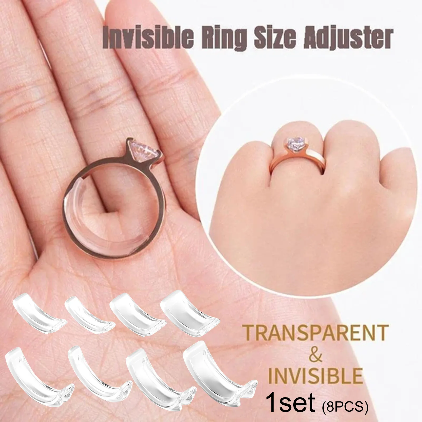 Ring re sizer silicone invisible clear ring size adjuster adjustable