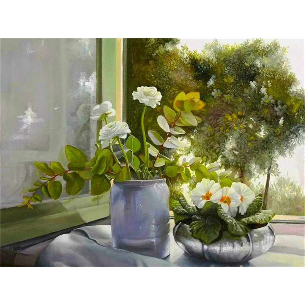 אביב פרחי נוף צלבי DIY רקמה מלא ערכת ציור סריגה מעשה ידות בעבודת יד חבילה חדר תפאורה מחט