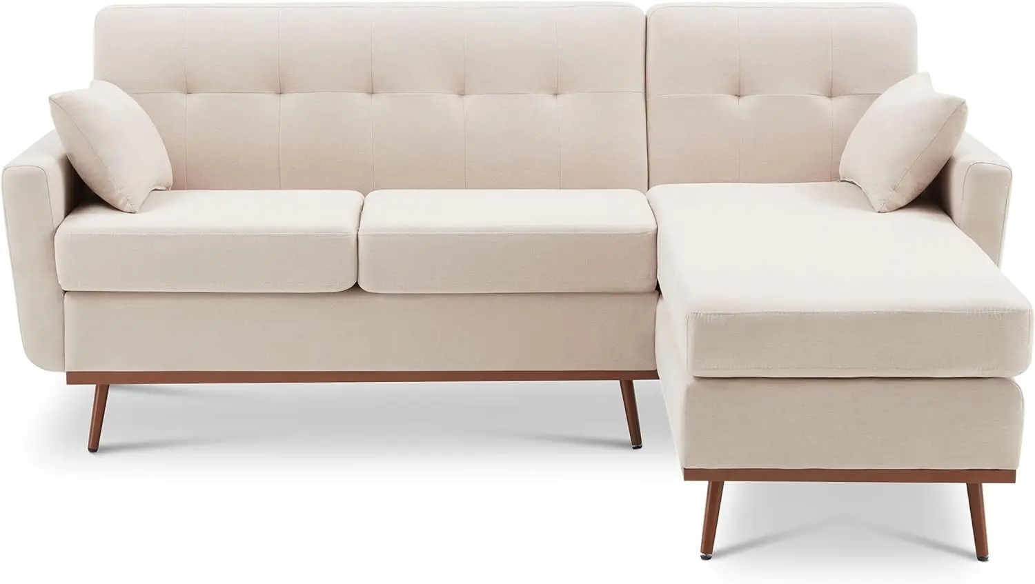 80 L Shape Couch with Extended Convertible Chaise, Comfy Sectional Couches for Living Room, 3 Seater Couch L Shaped Sofa