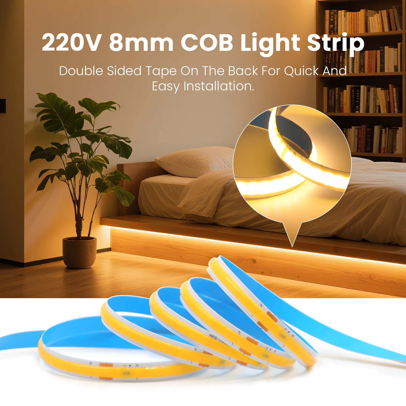 220V 110V 5m-20m COB LED Strip Light S50ea1cc4f5624f97803abf06962ee8b8z