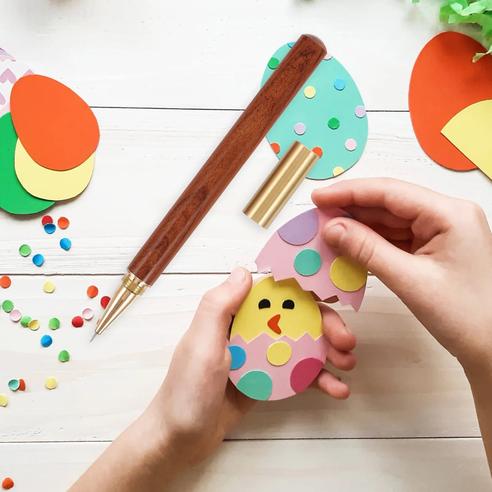 스크랩북 커터 나무 펜 모양 다용도 종이 커터 DIY 공예 저널링 사무용 정밀..