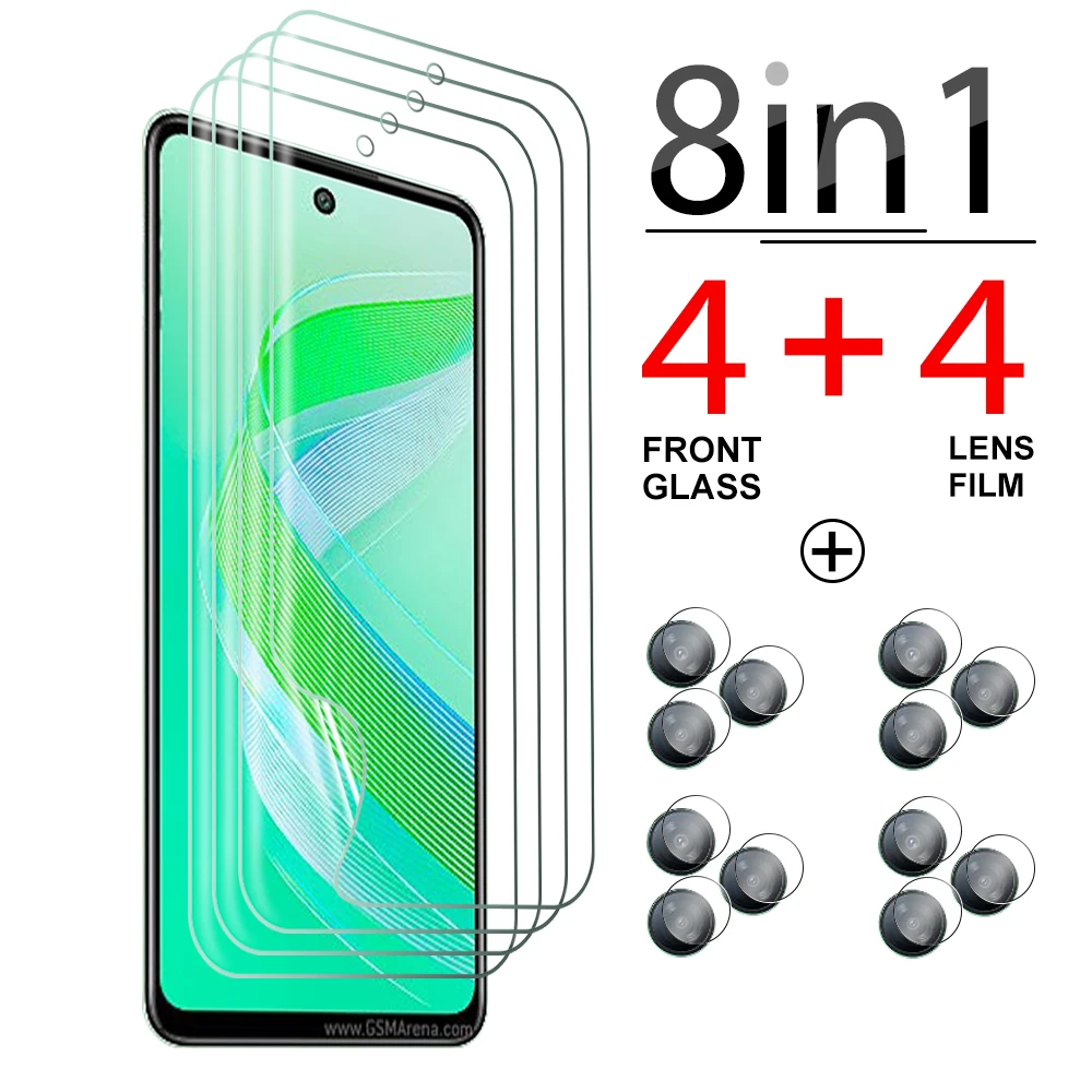 8 In1 Full Glue Soft Film Per Infinix Smart 8 Hot 40I Smart8 Clear Camera Glass Hot40I I40 Pellicola Idrogel Antigraffio