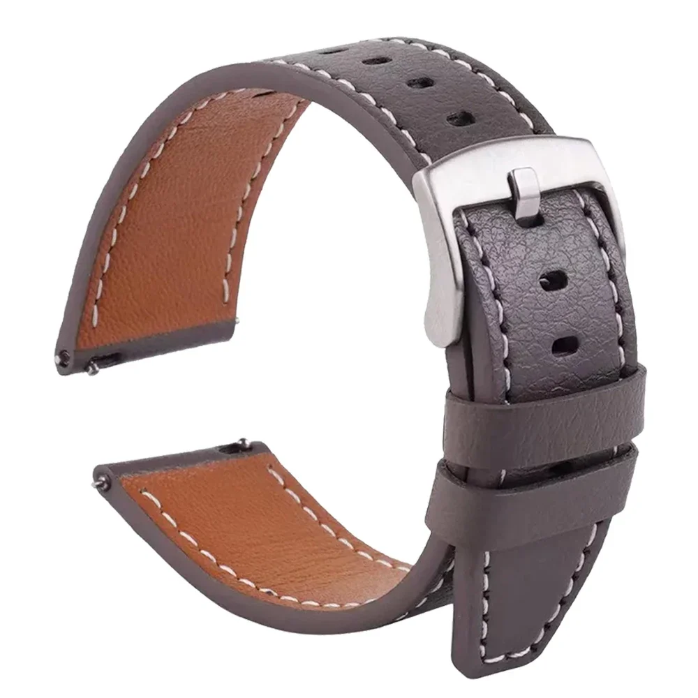 Premium Leather Wristband with Multiple Color Options - 20/22mm