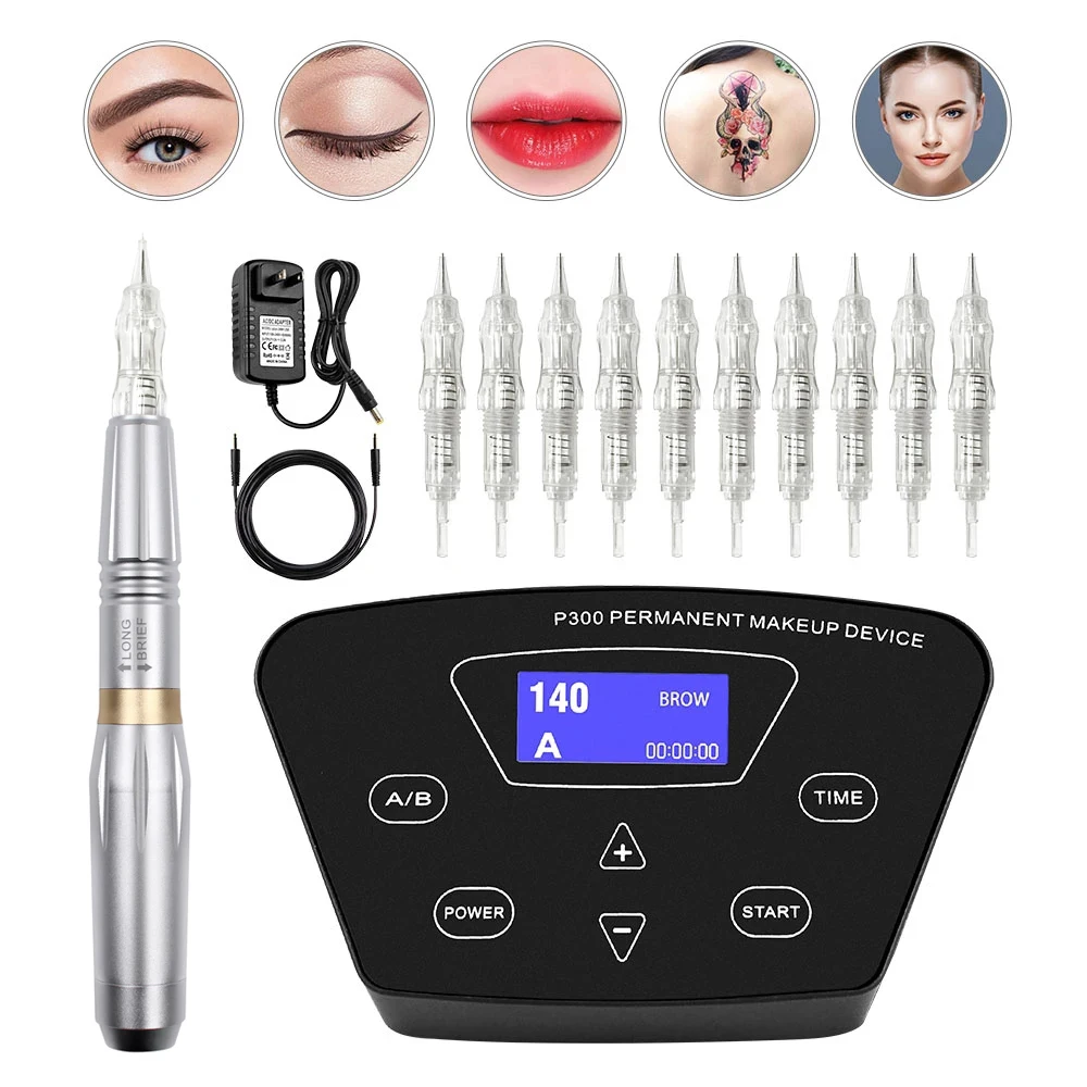 Digital Permanent Makeup Machine dermografo Eyebrow Machine Tattoo Pen For Microblading MTS Liner Shader Agulhas Easy Click