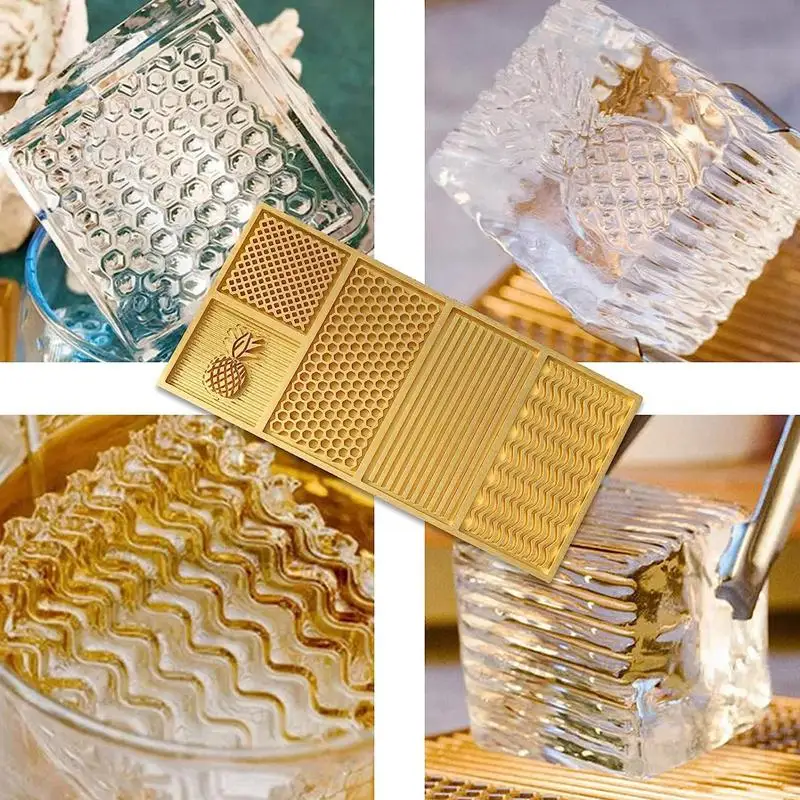 

Ice Designer Tray Brass Mold Frozen Whiskey Ice Cube Tray Box Bartender Accessories For Clear Ice Cocktails Kitchen Tools