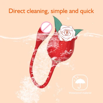 Rose Toy Sucking Tongue Vibrator Dildo Clitoris Suction Licking Clitoris Stimulator Nipple Oral Adult Sex Toy Vibrator for Women 3