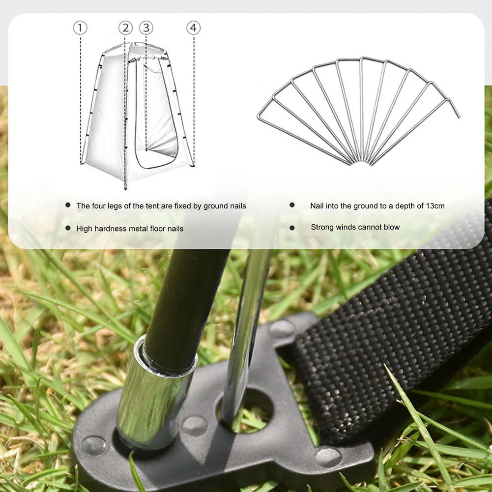 Outdoor Mobile Toilet Folding Beach Privacy Shelter Tent Waterproof UV Protection Tear-resistant for Hiking Travel