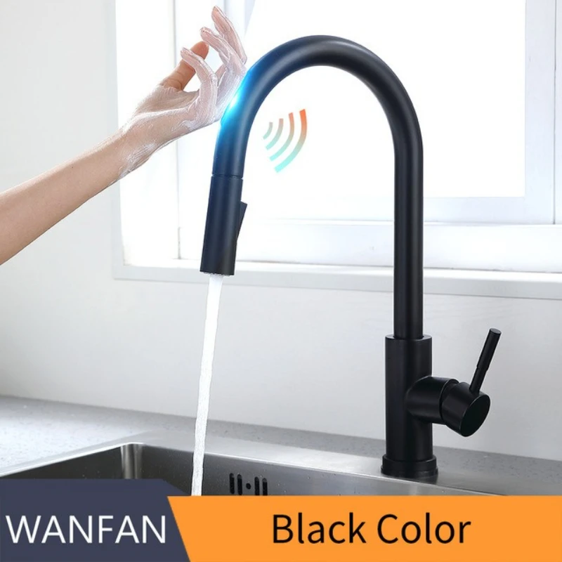 Pull Out Sensor Black Kitchen Faucet Sensitive Touch Control Faucet Mixer For Kitchen Touch Sensor Kitchen Mixer Tap 1