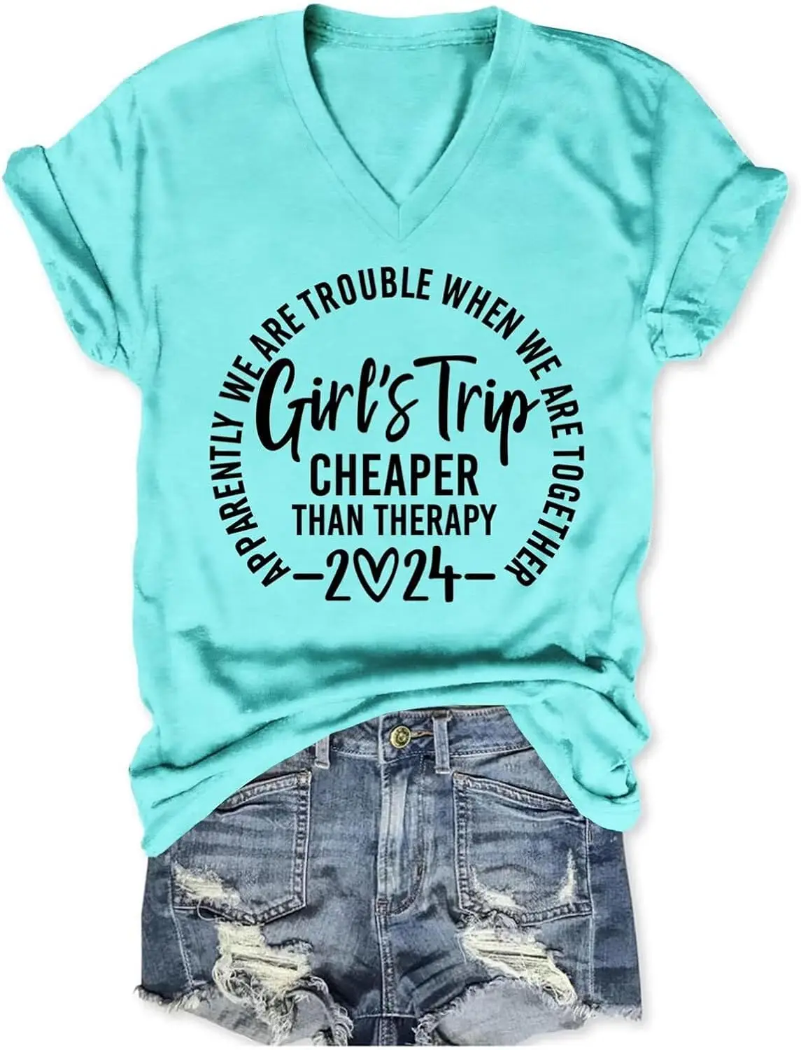 

Girls Trip Cheaper Than Therapy T Shirt Women Funny Letter Print Short Sleeve T Shirt 2024 Summer Trendy Tees