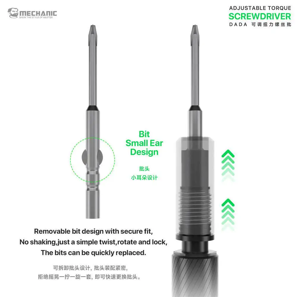 iPhone 수리를 위한 메카닉 DADA 조정 가능한 토크 드라이버, 0.35-0.55N.cm 자동 잠금, 과도한 조임 및 손상 방지